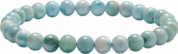 Larimar náramek z korálků 6 mm obvod cca 16 až 22 cm