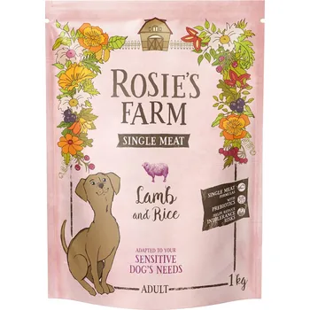 Krmivo pro psa 1kg Rosie's Farm Single Meat Adult jehněčí s rýží suché krmivo pro kočky