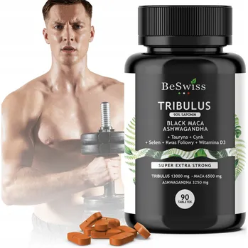 Anabolizér Doplněk stravy Tribulus terrestris tablety BeSwiss bez chuti 90 g
