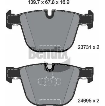 Brzdová destička Sada brzdových destiček, kotoučová brzda BENDIX Braking BPD2030