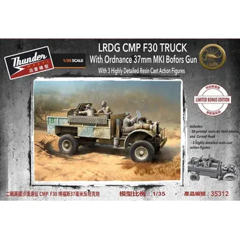 Plastikový model Thunder model 1/35 LRDG CMP F30 Truck w/ Ordnance 37 mm MKI Bofors Gun Limited Bonus Edition