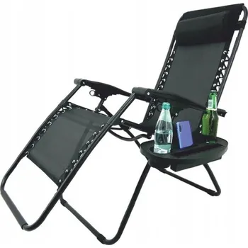 Zahradní lehátko Černé kovové Lehátko GardenLine