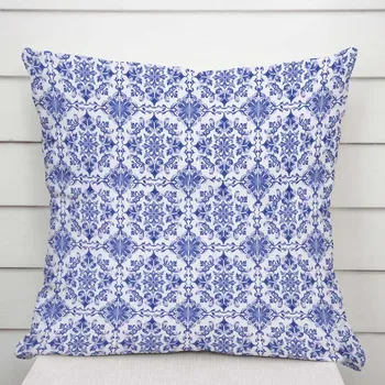 Povlak na dekorativní polštářek Dekorační povlak na polštář TF-118 Modro-bílý vzor Maroko 40 x 60 cm