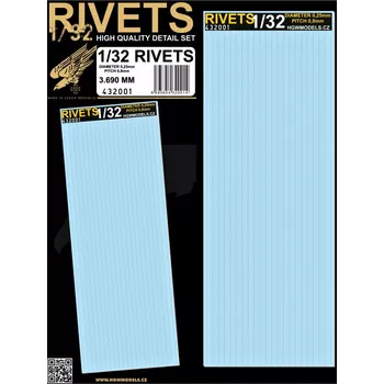Plastikový model HGW 1/32 Rivets 3690 mm (diameter 0,25mm, pitch 0,8mm)