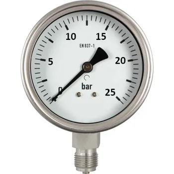 Manometr Ø63mm, 0-25 bar, glycerin, spodní př.