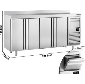 Lednice G.Gastro Barový chladicí stůl na nápoje se 4 dveřmi a odklepávačem na kávu