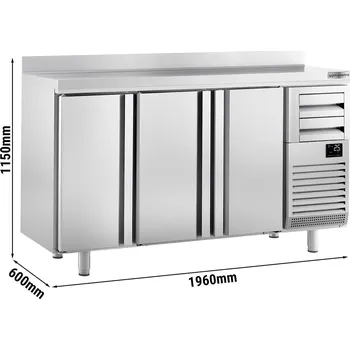 Lednice G.Gastro Barový chladicí stůl na nápoje se 3 dveřmi a 2 šuplíky