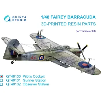 Plastikový model Quinta studio 1/48 Fairey Barracuda Pilot's Cockpit (TRUMP)