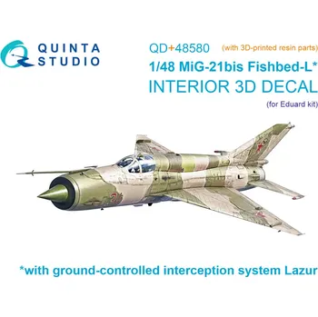 Plastikový model Quinta studio 1/48 MiG-21bis early Fishbed-L 3D-Print.&col.int.