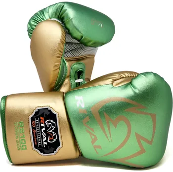 Boxerské rukavice Šněrovací Boxerské rukavice RIVAL RS100 Professional - zeleno/zlaté - RSF100_GREENG Velikosti: 16 oz