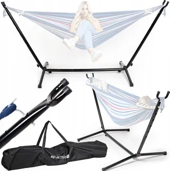 Zahradní houpačka KOVOVÝ STOJAN NA HAMAK DVOUOSOBÝ | PEVNÝ OCELOVÝ RÁM NA ZAHRADNÍ HAMAK