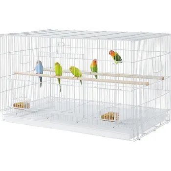 PRODUMAZAHRADU Voliéra bílá pro papoušky 76x46x46cm Bílá