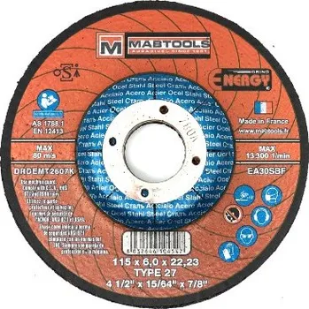 Brusný kotouč MABTOOLS Brusný kotouč ocel/nerez 115 Energy Grind 4,8 ocel 22,2 115