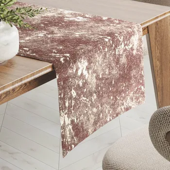 ubrus Sametový běhoun na stůl Isabela IBL-013 Gold Design starorůžový 20x160 cm