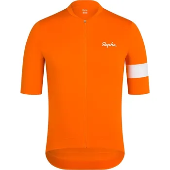 cyklistický dres Cyklistický dres RAPHA JSY RPH 25 CORE, jasně oranžová/bílá - S