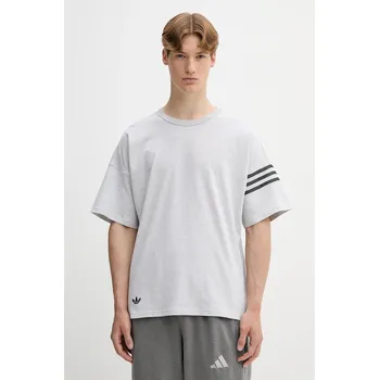 Bavlněné tričko adidas Originals Neuclassics HZ3699 šedá 09X, vel. M