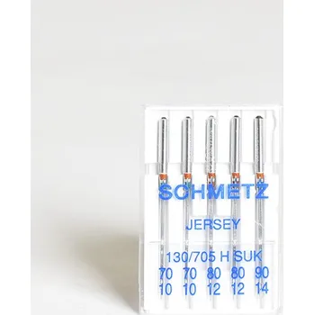 Jehly strojové SUK JERSEY 70-80-90 (Strojové jehly SCHMETZ 705 SUK JERSEY 70-80-90)