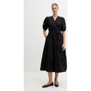 Dámské šaty Bavlněné šaty Dkny černá barva, midi, P5DB0B48 99X, vel. 36