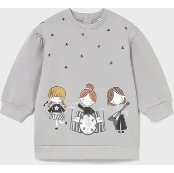 Dívčí šaty Dívčí šaty Mayoral šedá barva, mini, oversize, 2921 2921.4L.Baby.9BYA 90X, vel. 74