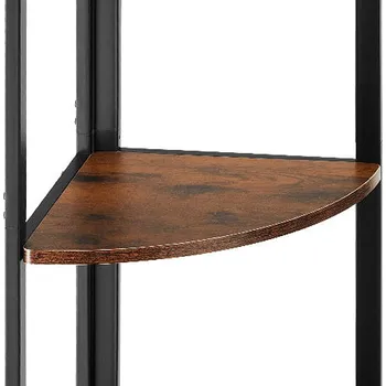 police tectake Rohová police Castlebar 30 × 30 × 150 cm - Industrial tmavé dřevo Černá