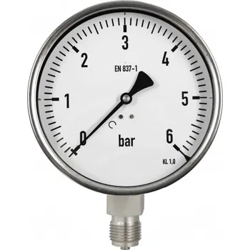 Manometr Ø63mm, 0-6 bar, glycerin, spodní př.