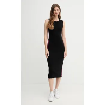 Dámské šaty Šaty Dkny černá barva, midi, přiléhavé, DJ5R0752 99X, vel. M