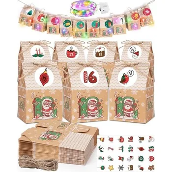 prolézačka GRANDFUN Adventní kalendář pro děti 2024: + papírový 7,2 x 5,1 x 0,1 cm