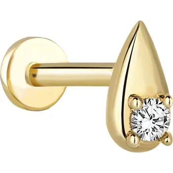 Piercing Lillian Vassago Zlatý piercing labreta kapka se zirkonem LLV92-GPI055LB