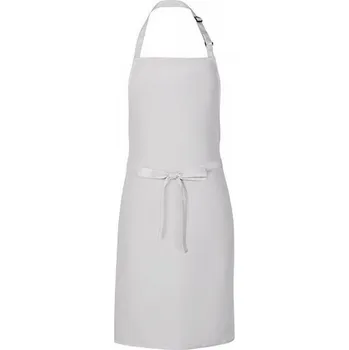 Kuchyňská zástěra Link Kitchen Wear Univerzální keprová zástěra s laclem a nastavitelným páskem u krku Barva: Bílá, Velikost: 72 x 85 cm X986