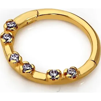 Piercing Lillian Vassago Zlatý piercing kroužek se zářivými zirkony LLV92-GPI009SP