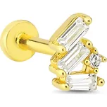 Lillian Vassago Zlatý piercing labreta zdobená zirkony LLV92-GPI030LB
