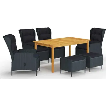 Zahradní sestava vidaXL 7dílný zahradní jídelní set [3067844] Barva: Tmavě šedá