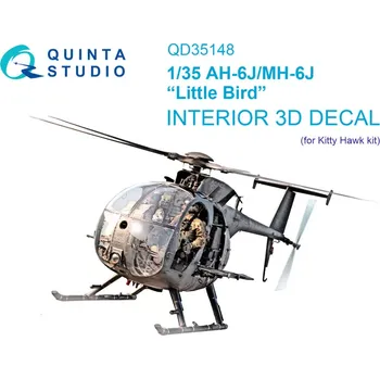 Plastikový model Quinta studio 1/35 AH-6J/MH-6J 3D-Print.&col.interior (KITTYH)
