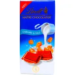 LINDT MAÎTRE CHOCOLATIER Caramel & Salz - mléčná čokoláda se slaným karamelem a mořskou solí - 100g