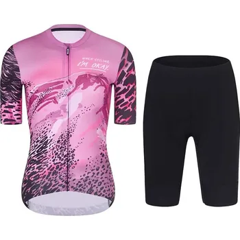 cyklistický dres RIVANELLE Cyklistický krátký dres a krátké kalhoty - ROSESCAPE - růžová/fialová