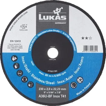 Příslušenství k nářadí LUKAS Řezné kotouče T41 180x2,0x22,23 A36U-BF Inox, AT001743V9802