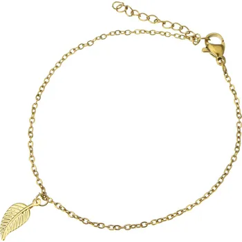 Náramek Pozlacený ocelový náramek s pírkem - Meucci DS435