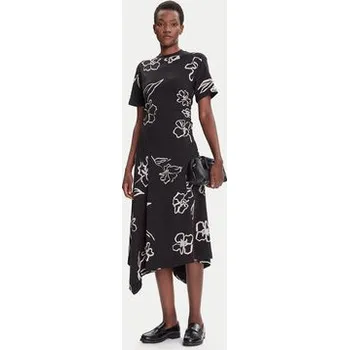 Dámské šaty Desigual Každodenní šaty Calma 25WWVK44 Černá Regular Fit XL