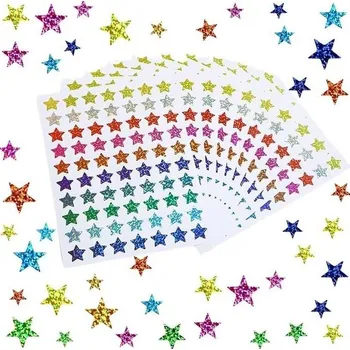 Party dekorace 1050 kusů barevných samolepek s hvězdami