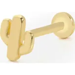 Lillian Vassago Zlatý piercing labreta s kaktusem LLV92-GPI006LB