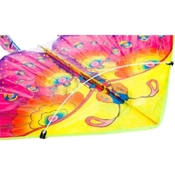 Létající drak KIK KX9672_1 Drak velký 90cm motýl růžový
