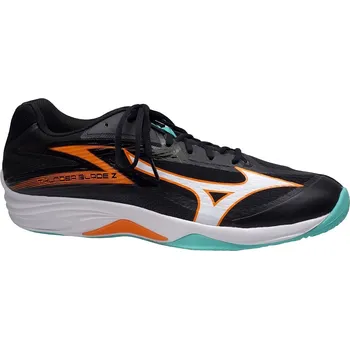 Pánská sálová obuv Halová obuv, Mizuno, Thunder Blade Z, černo-bílo-oranžová: Černá Syntetika 33 49 EU (F) 50 G - standardní šíře (30161-30162)