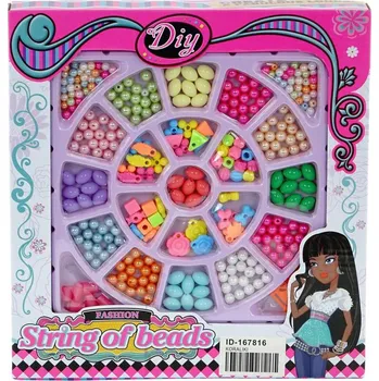 Dětské navlékací korálky Korálky navlékací kreativní set s přívěsky výroba dětská bižuterie
