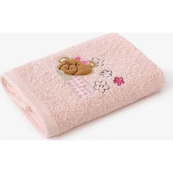 Dětský froté ručník - Medvídek na růžové 30 x 50 cm