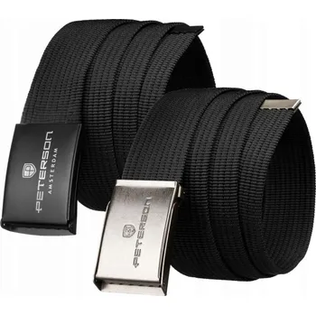 Opasek PETERSON Černý pásek ke kalhotám pánský plátěný