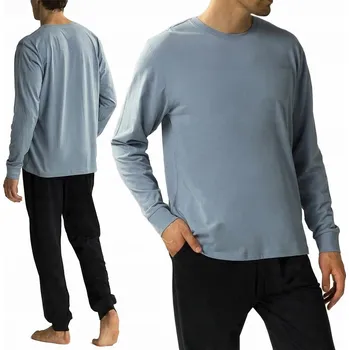 Pánské pyžamo ATLANTIC NMP-372 pánské pyžamo volného střihu s dlouhým rukávem BAVLNĚNÉ - M