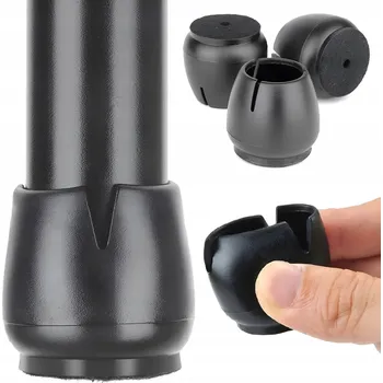 Podložka pod nábytek Ochranné návleky na nohy nábytku, černé, plastové, 4 ks