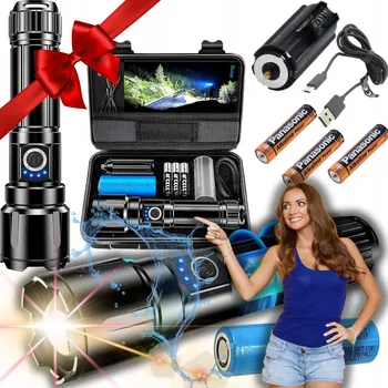 Svítilna LED SVÍTILNA VÝKONNÁ LUMENŮ silná TAKTICKÁ VOJENSKÁ POLICEJNÍ NABÍJECÍ