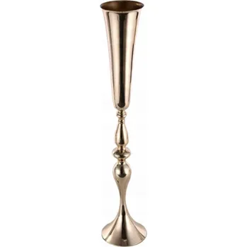 Váza Zlatá vysoká váza stojan na květiny kalich 90 cm kovová