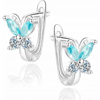 Náušnice STŘÍBRNÉ NÁUŠNICE PRO DÍVKU ANGLICKÉ ZAPÍNÁNÍ GRAVÍROVÁNÍ